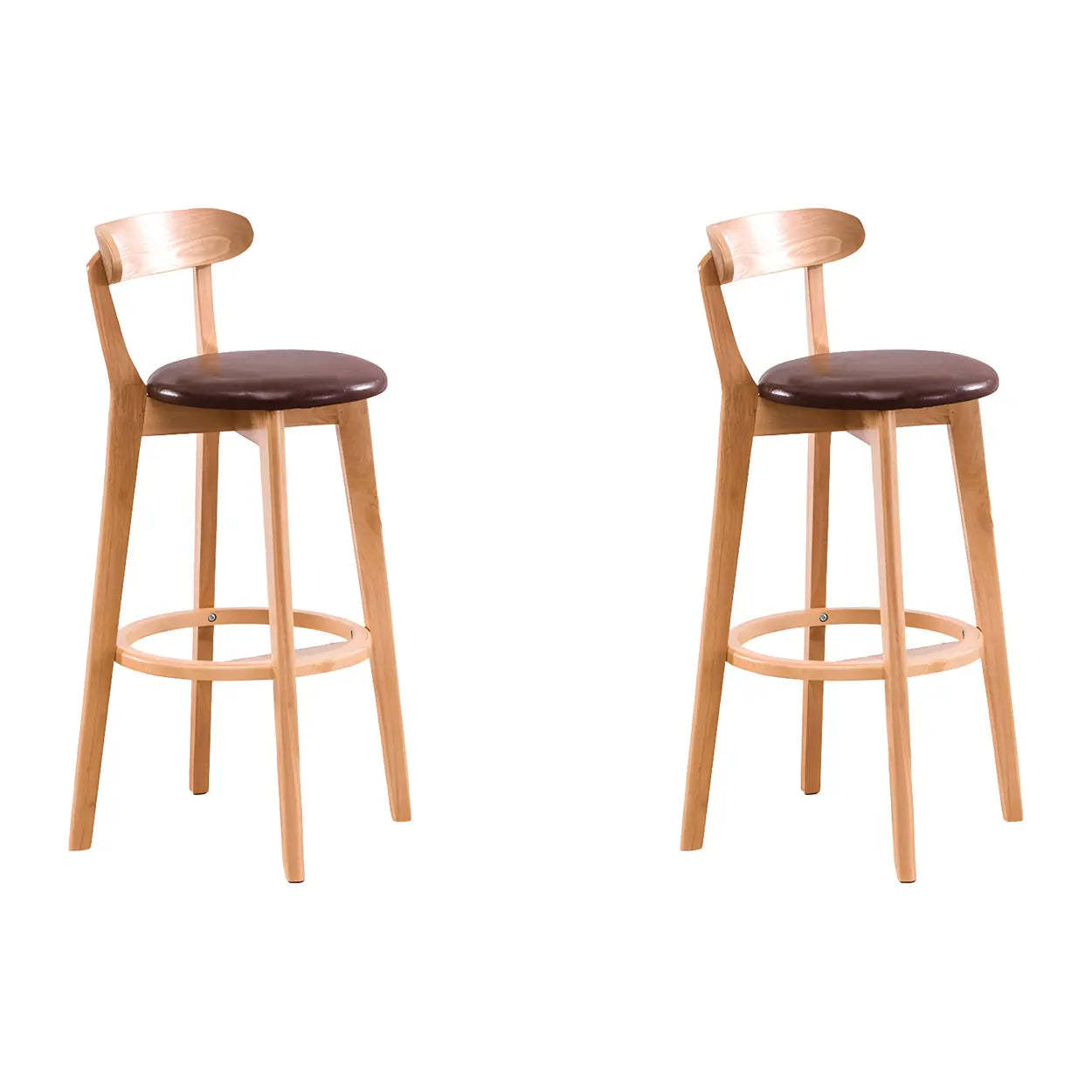 Cotton Backrest Wood Bar Stool