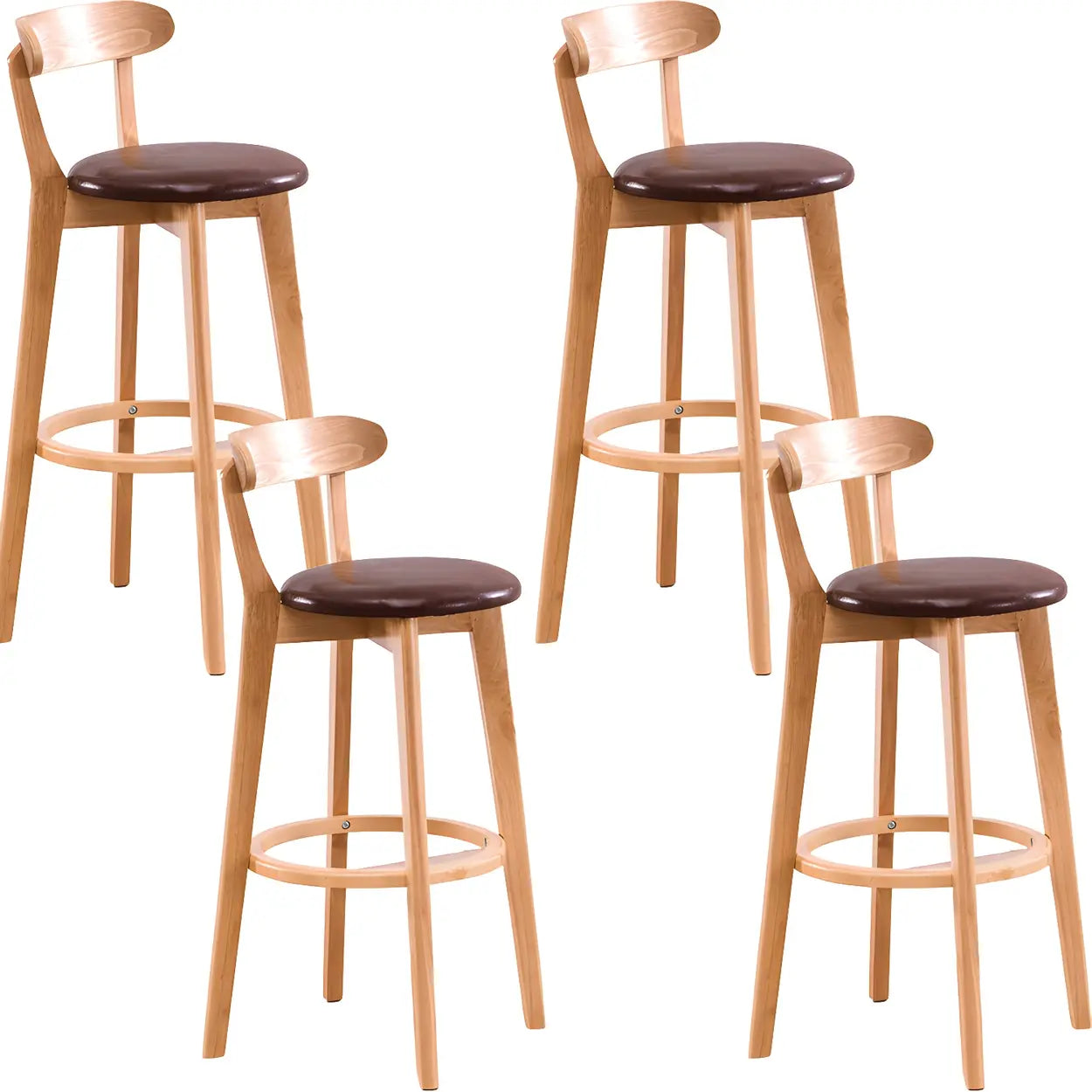 Cotton Backrest Wood Bar Stool
