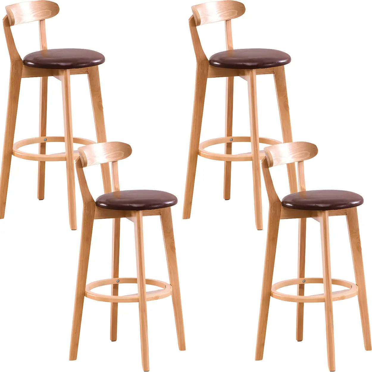 Cotton Backrest Wood Bar Stool
