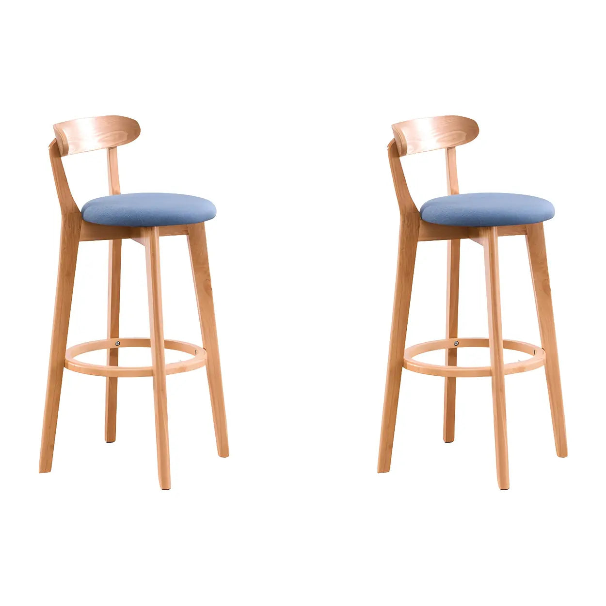 Cotton Backrest Wood Bar Stool