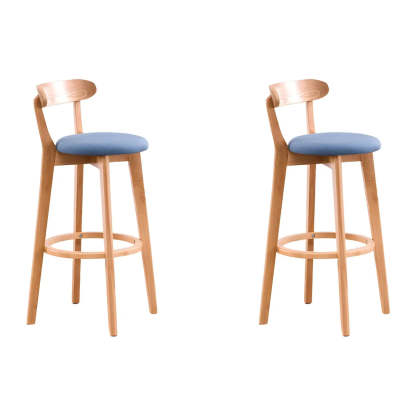 Cotton Backrest Wood Bar Stool