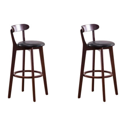 Cotton Backrest Wood Bar Stool