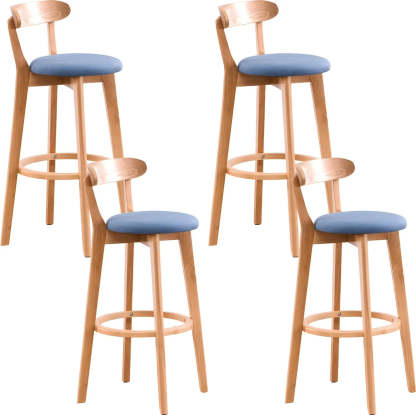 Cotton Backrest Wood Bar Stool