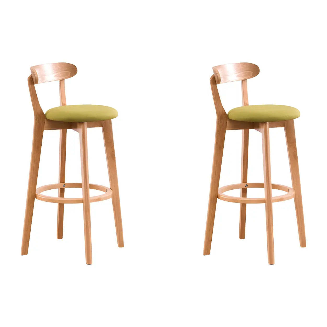 Cotton Backrest Wood Bar Stool