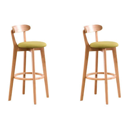 Cotton Backrest Wood Bar Stool