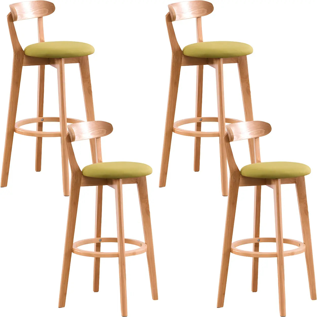 Cotton Backrest Wood Bar Stool