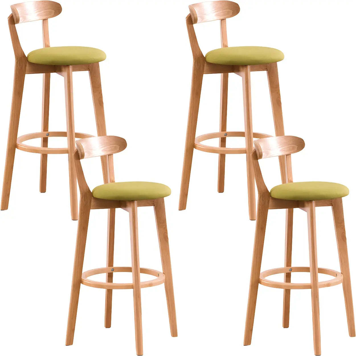 Cotton Backrest Wood Bar Stool