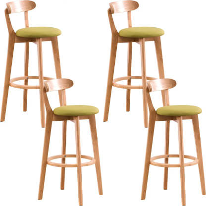 Cotton Backrest Wood Bar Stool