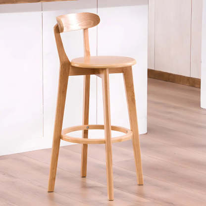 Cotton Backrest Wood Bar Stool