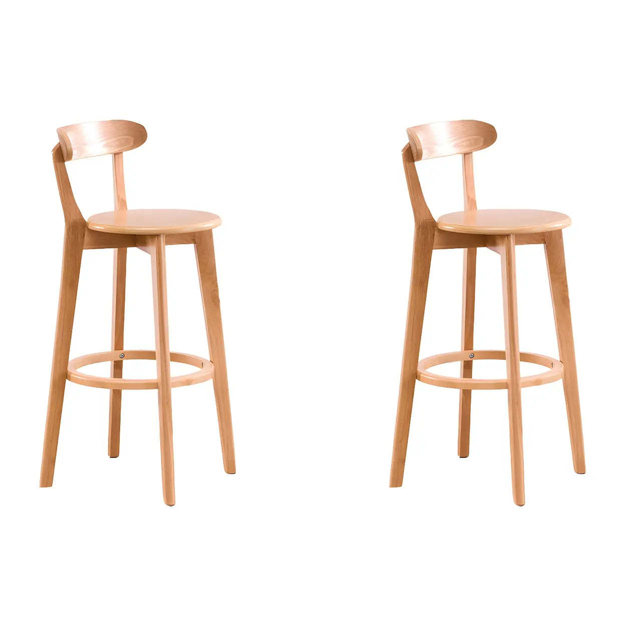 Cotton Backrest Wood Bar Stool