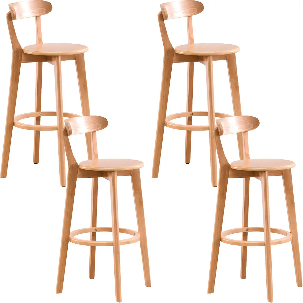 Cotton Backrest Wood Bar Stool