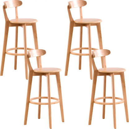 Cotton Backrest Wood Bar Stool