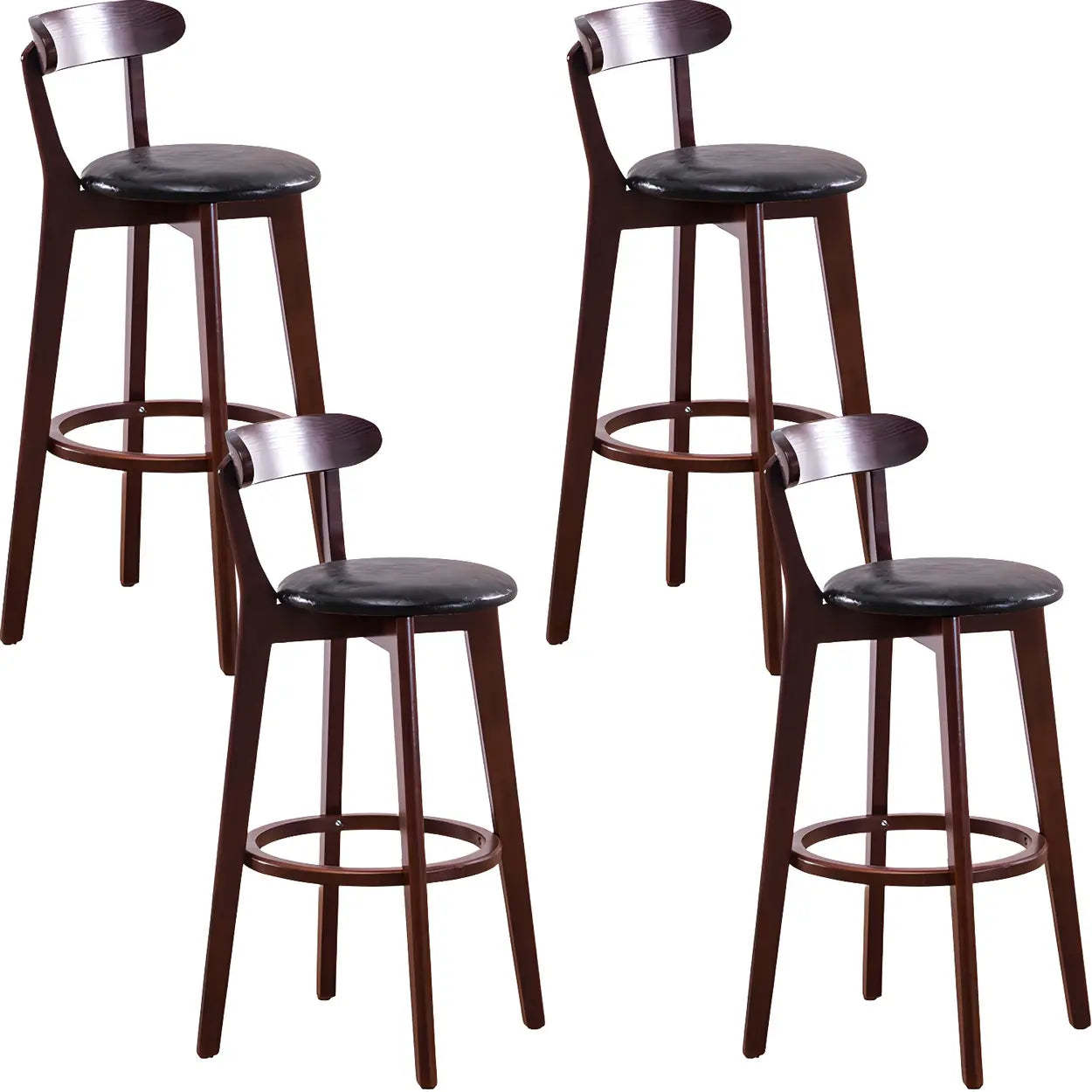 Cotton Backrest Wood Bar Stool