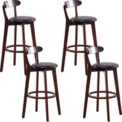 Cotton Backrest Wood Bar Stool