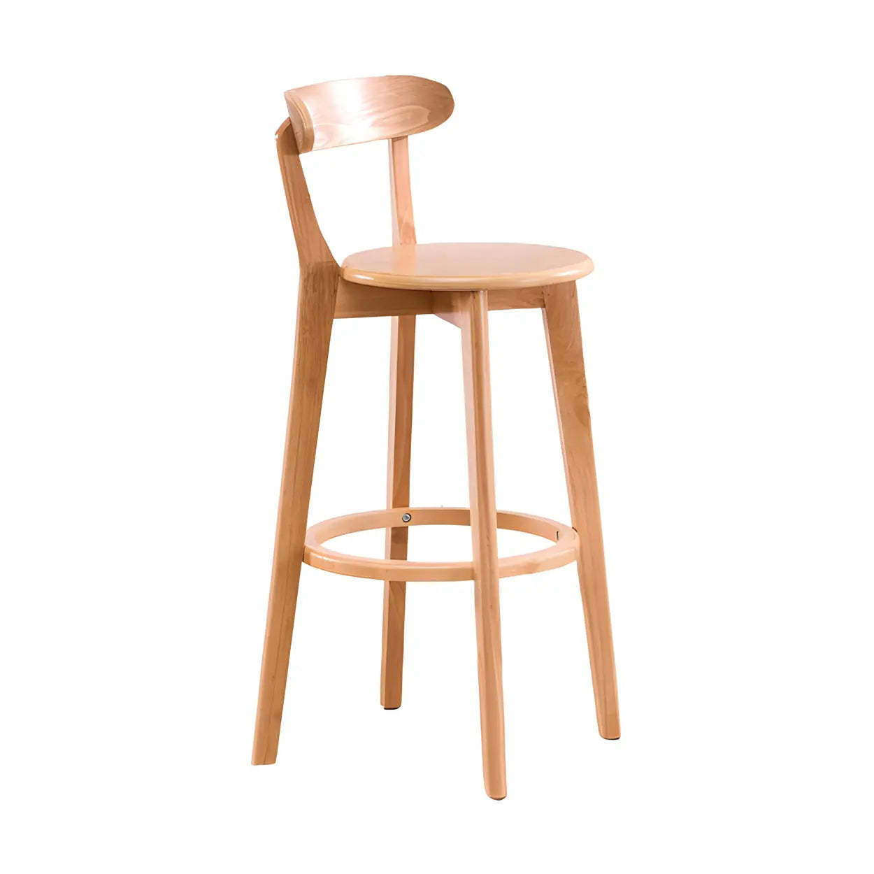 Cotton Backrest Wood Bar Stool