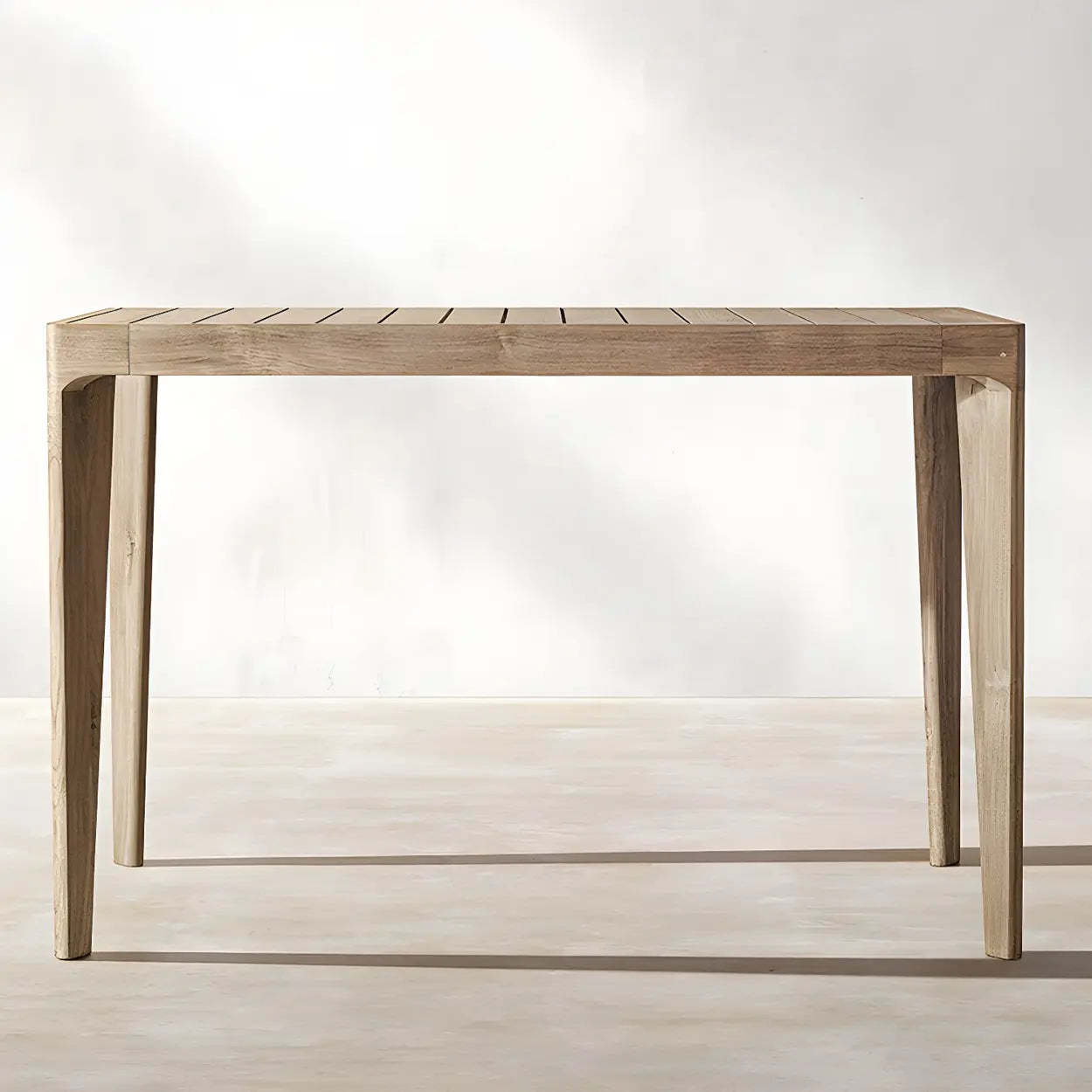Natural Teak Wood Round Outdoor Coffee Table — Table Only