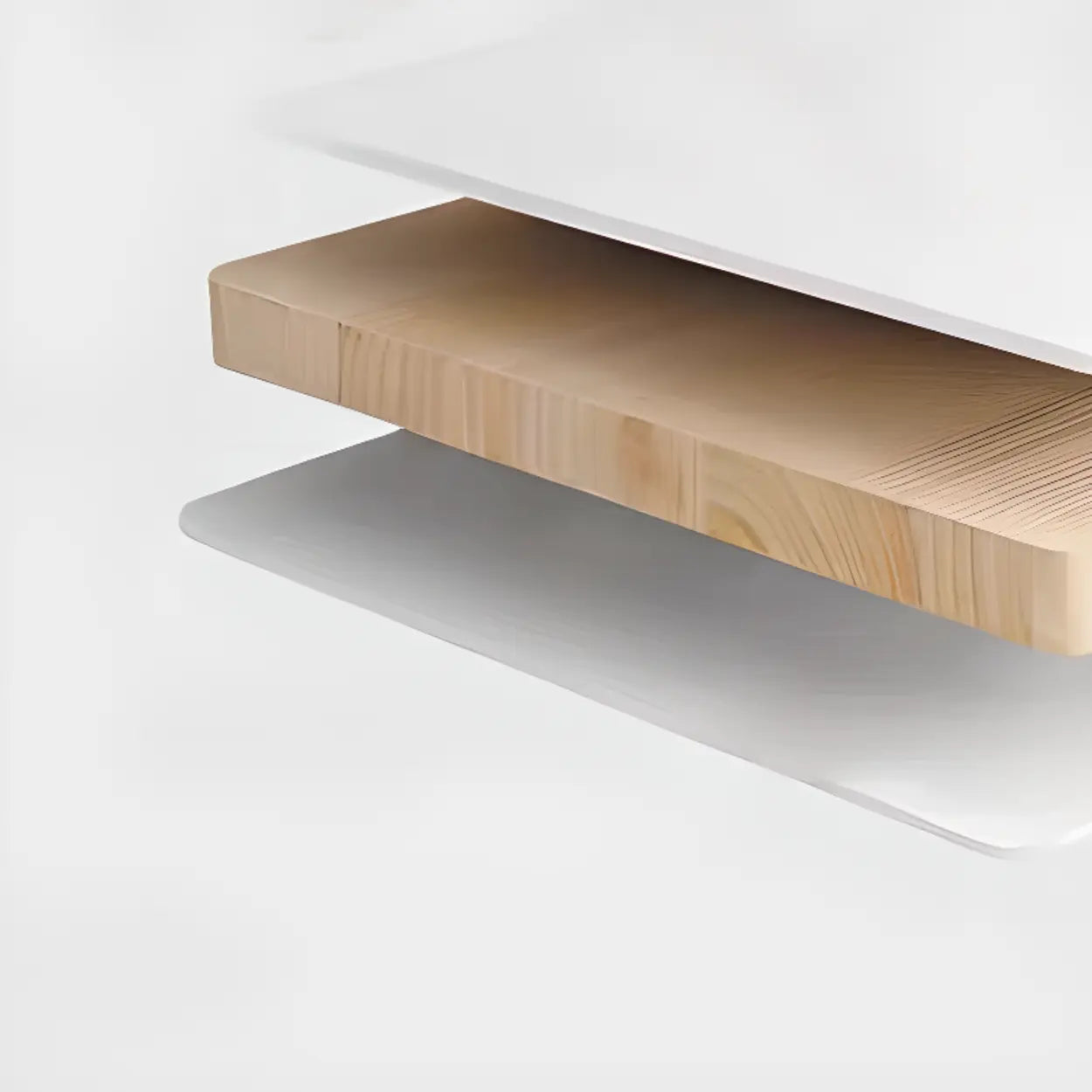 Natural Timber Computer Desk with Shelves