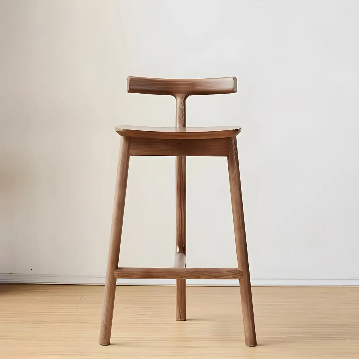 Tripod Wood Armless Fabric-Seat Bar Stool