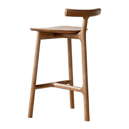 Tripod Wood Armless Fabric-Seat Bar Stool — Black / 2 Piece Set
