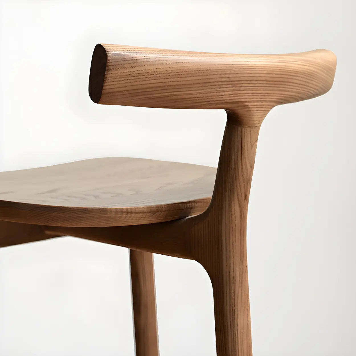 Nordic tripod fabric-seat wood bar & counter stools — Counter Stool (23.5"H) / Black / Set of 1