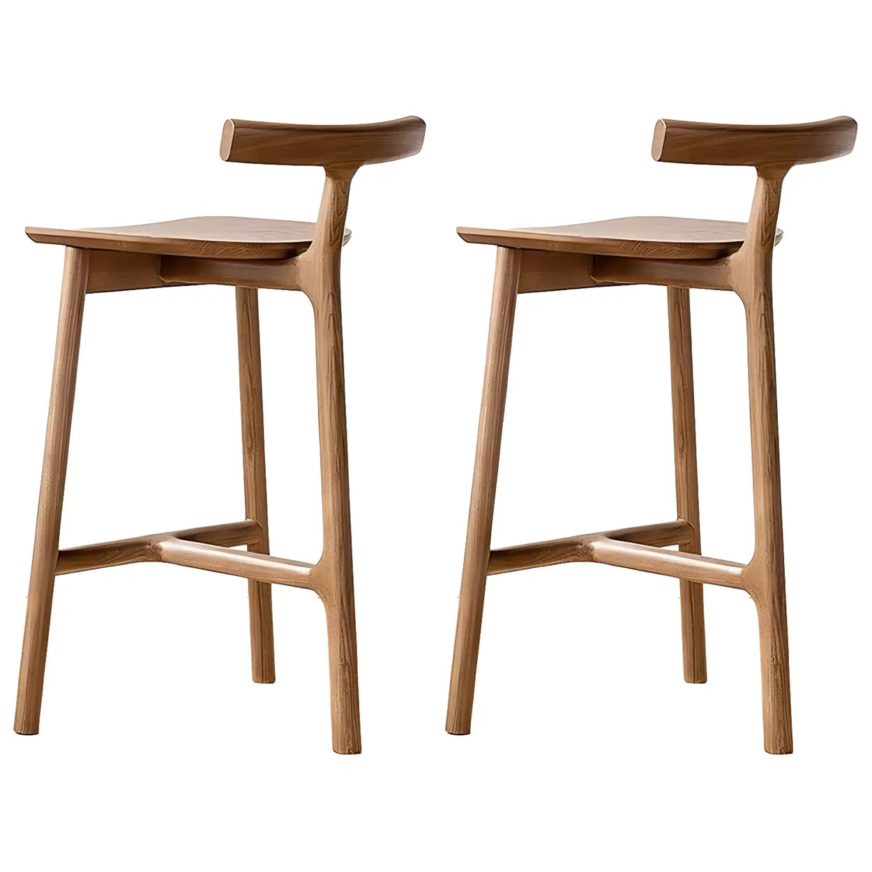 Lighom nordic tripod armless fabric bar & counter stools — Counter Stool (23.5"H) / Natural Wood / Set of 2