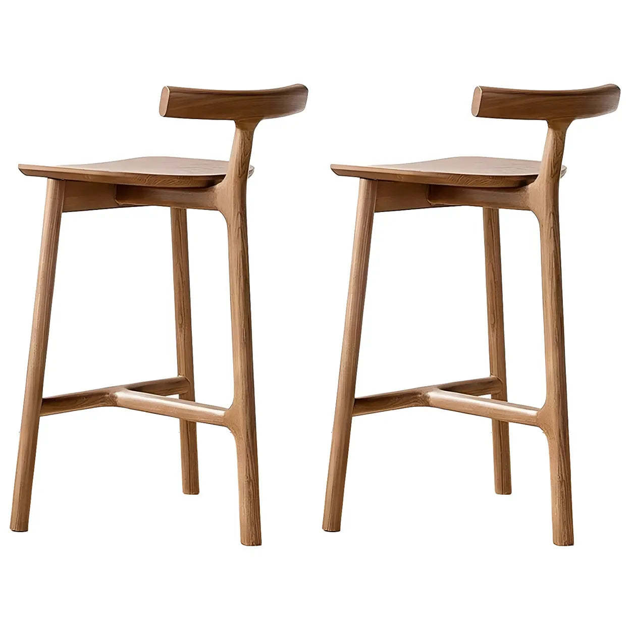 Lighom nordic tripod armless fabric bar & counter stools — Counter Stool (23.5"H) / Natural Wood / Set of 2