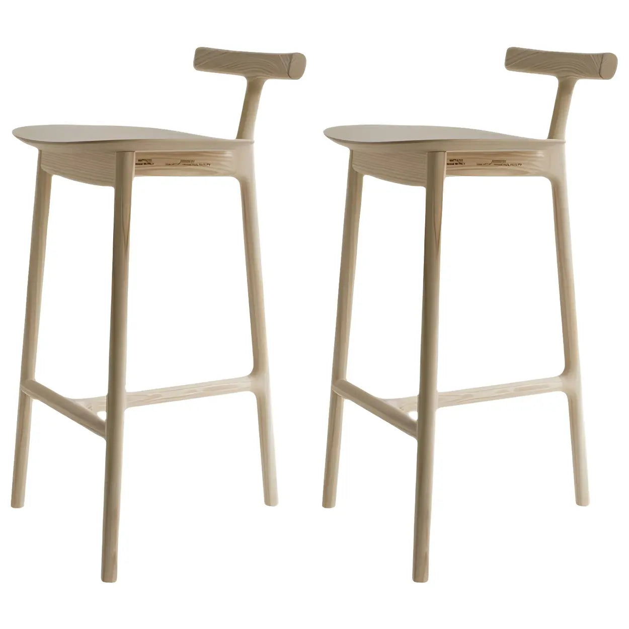 Tripod Wood Armless Fabric-Seat Bar Stool — Wood Color / 1 Piece