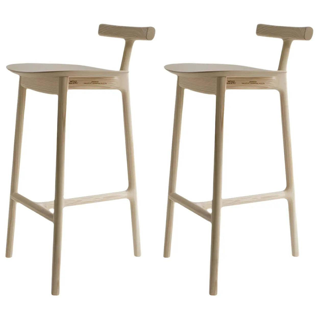 Tripod Wood Armless Fabric-Seat Bar Stool — Wood Color / 1 Piece