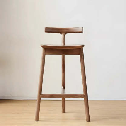 Tripod Wood Armless Fabric-Seat Bar Stool — Black / 1 Piece