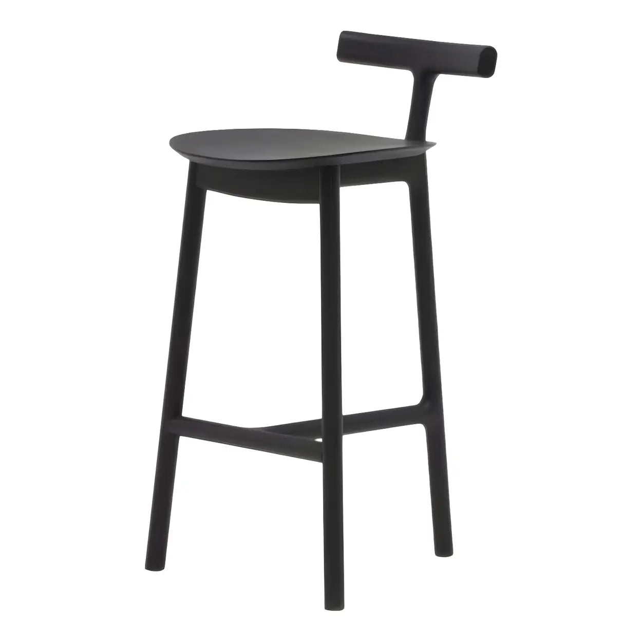 Tripod Wood Armless Fabric-Seat Bar Stool