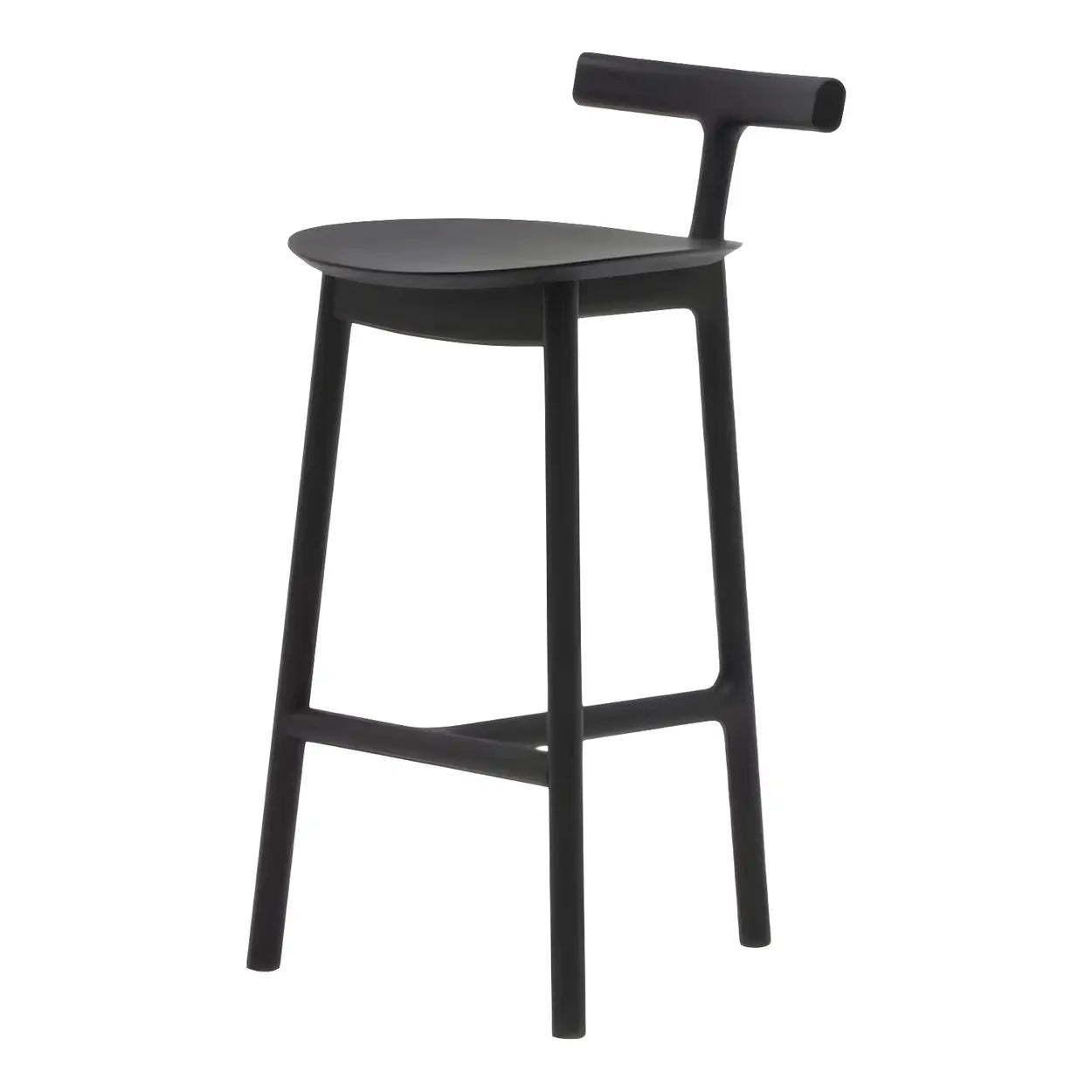 Wood nordic armless fabric-seat bar & counter stools — Short Stool(22"H) / Black / Set of 2