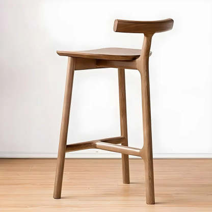 Tripod Wood Armless Fabric-Seat Bar Stool — Black / 1 Piece