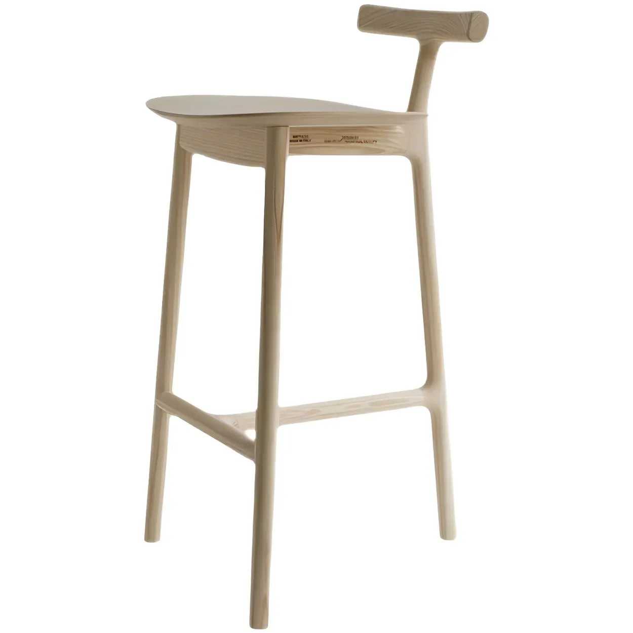 Tripod Wood Armless Fabric-Seat Bar Stool — Black / 2 Piece Set