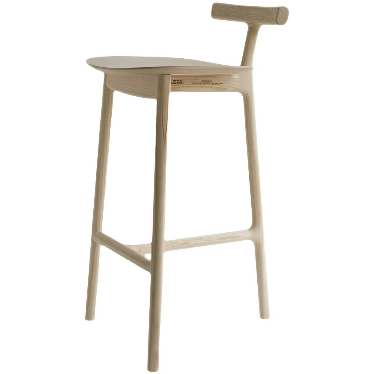 Tripod Wood Armless Fabric-Seat Bar Stool — Black / 2 Piece Set