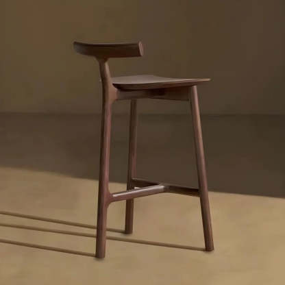 Tripod Wood Armless Fabric-Seat Bar Stool — Black / 2 Piece Set