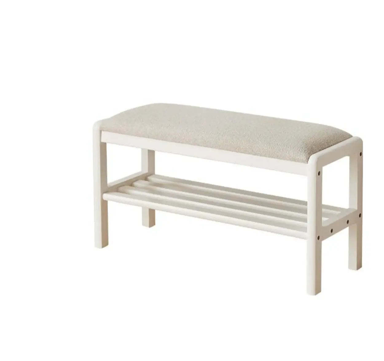 Upholstered Entryway Bench with Shoe Shelf