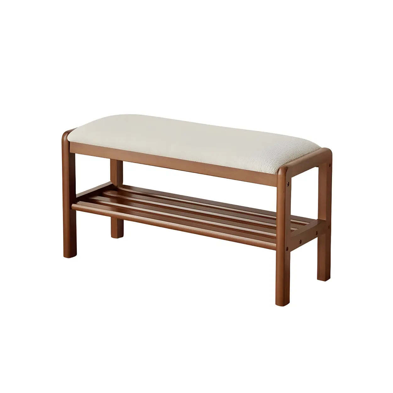 Upholstered Entryway Bench with Shoe Shelf