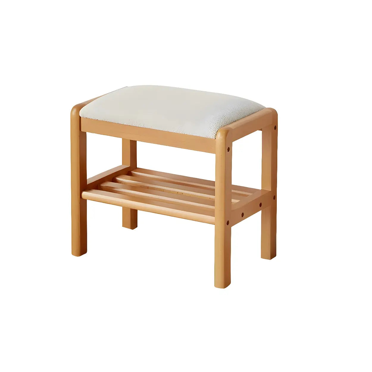 Upholstered Entryway Bench with Shoe Shelf