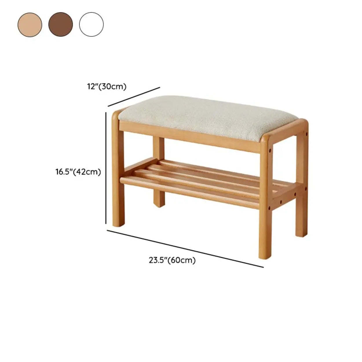 Upholstered Entryway Bench with Shoe Shelf