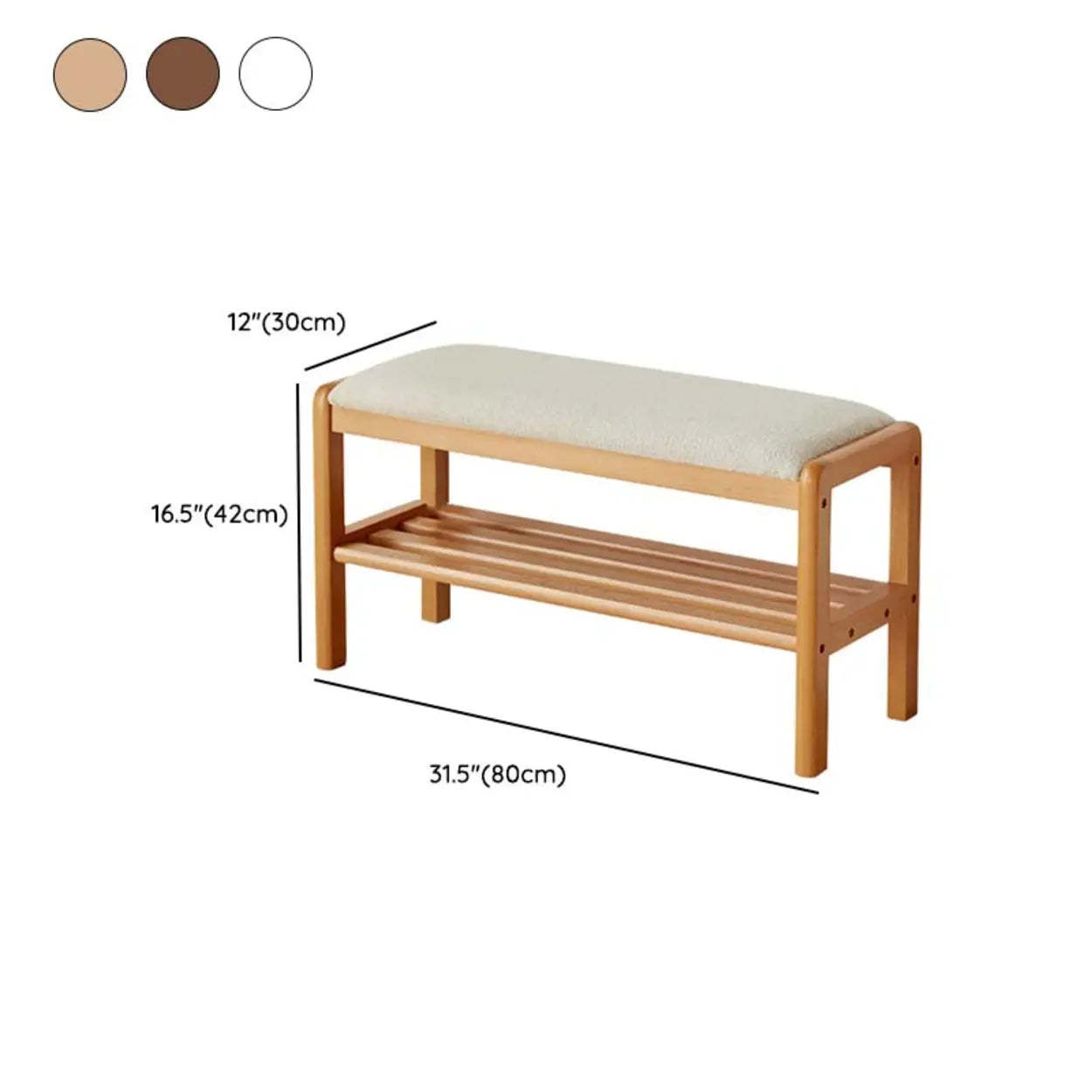Upholstered Entryway Bench with Shoe Shelf