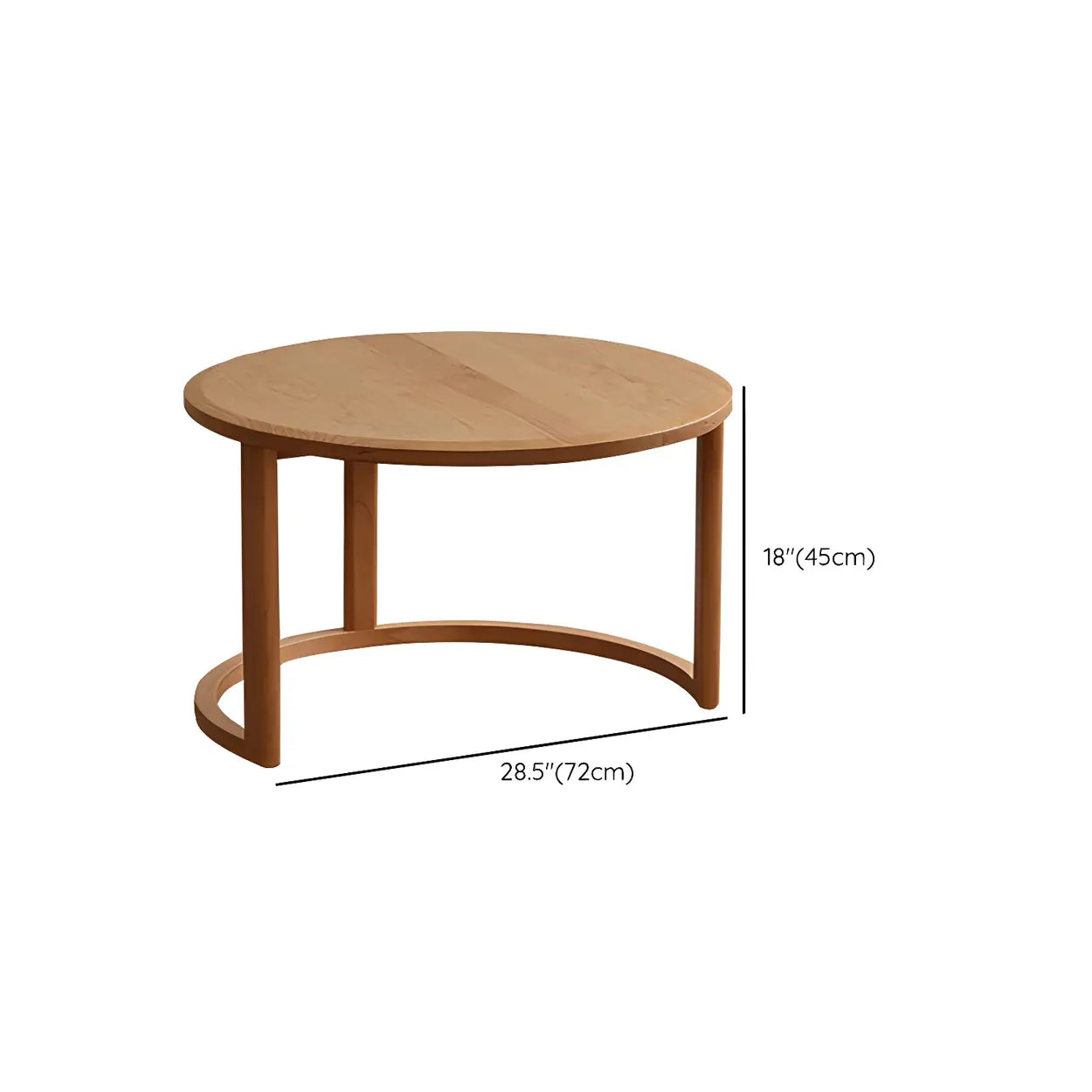 Natural-White Wood Round Storage Coffee Table