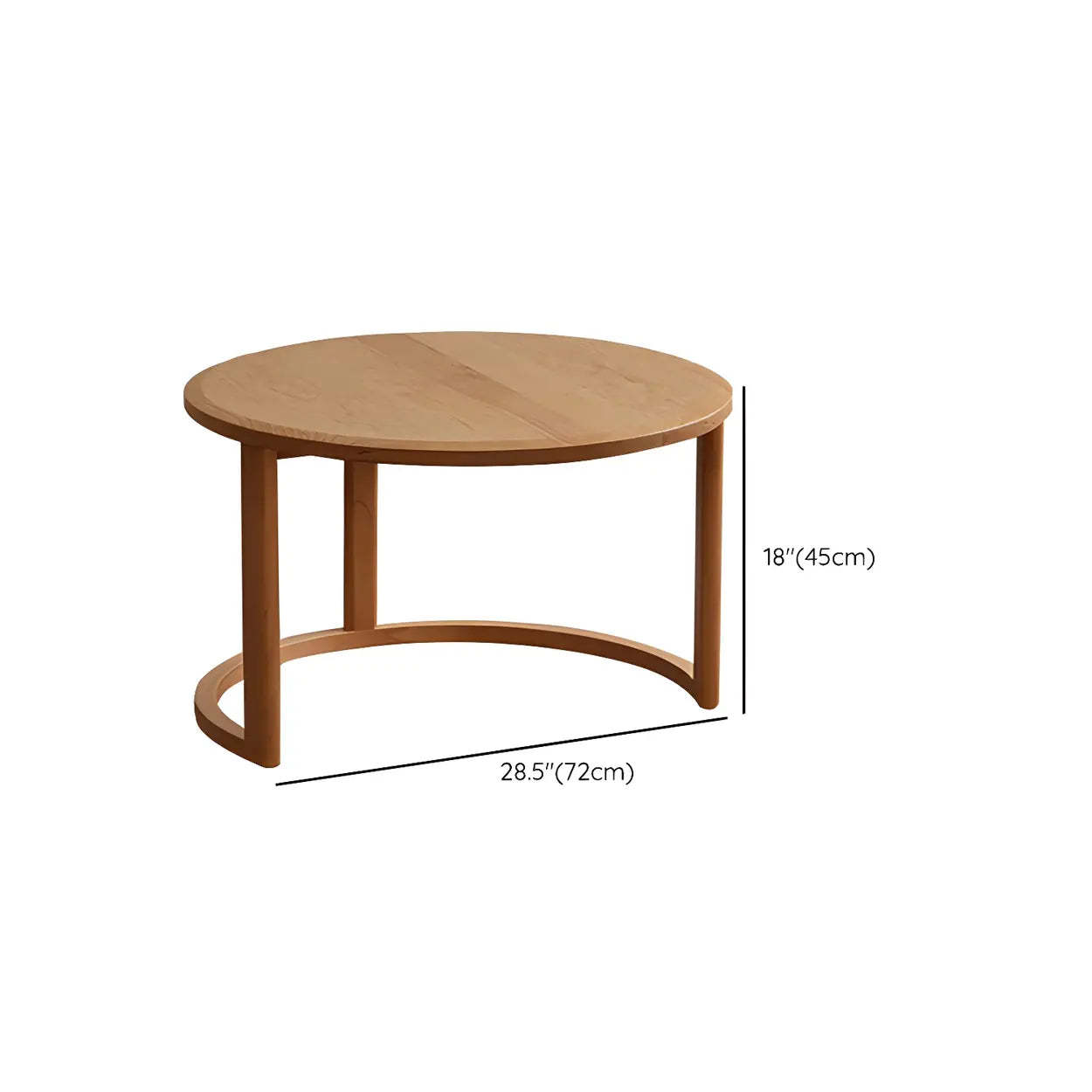 Natural-White Wood Round Storage Coffee Table