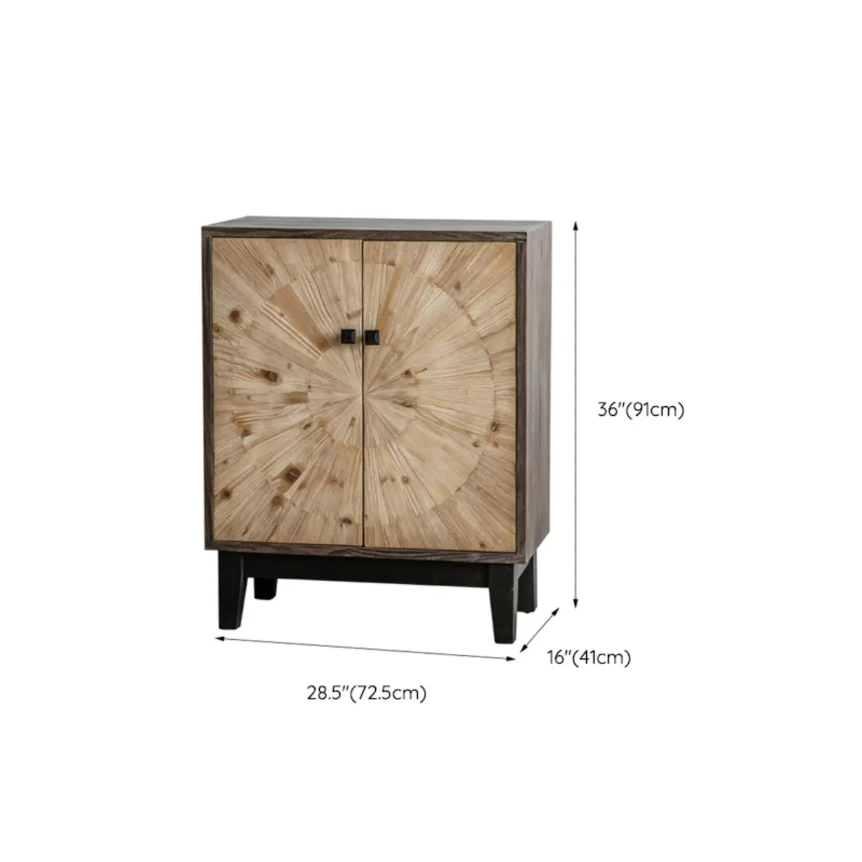 Natural Wood Black-Base Horizontal Chest
