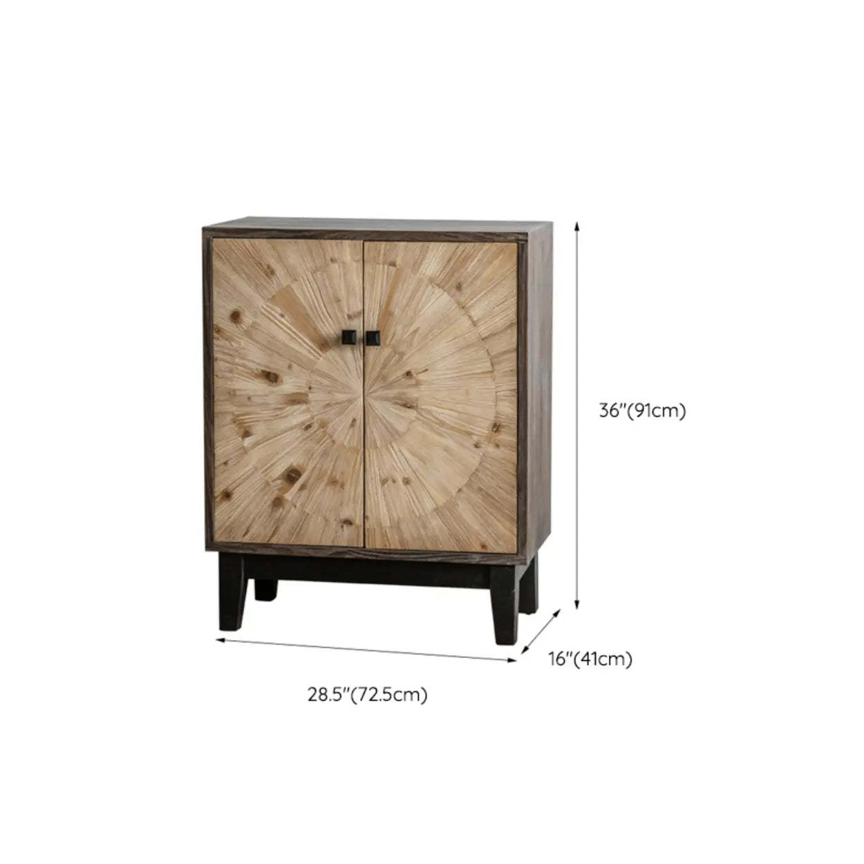 Natural Wood Black-Base Horizontal Chest