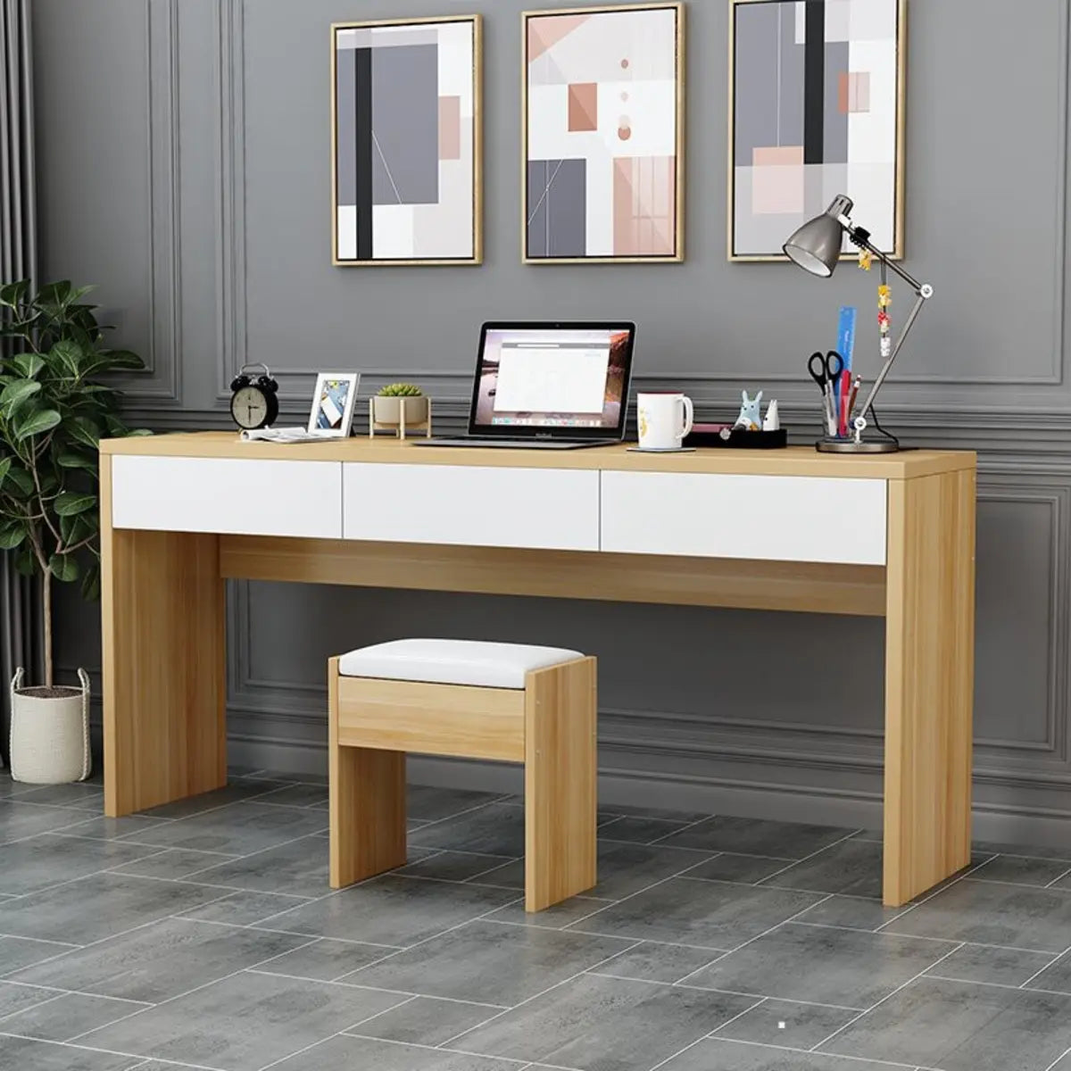 Natural Wood Drawer Medium Sled Writing Desk