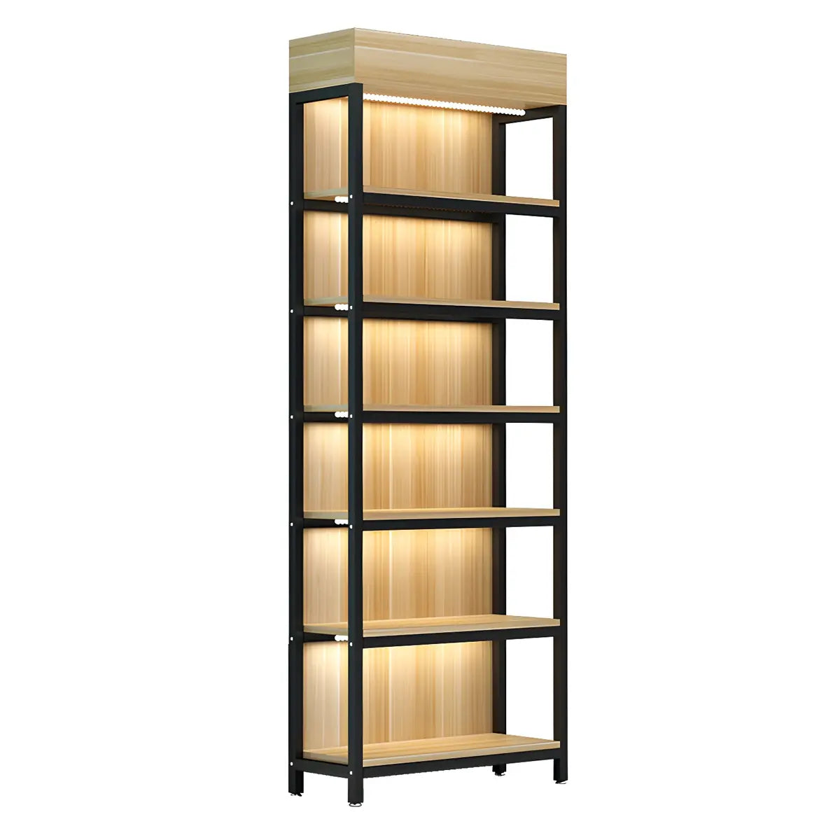 Natural Wood Open Large Display Cabinet