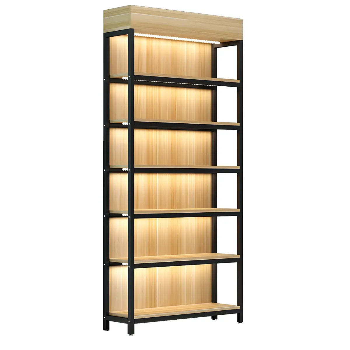 Natural Wood Open Large Display Cabinet