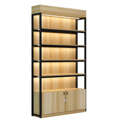 Natural Wood Open Large Display Cabinet
