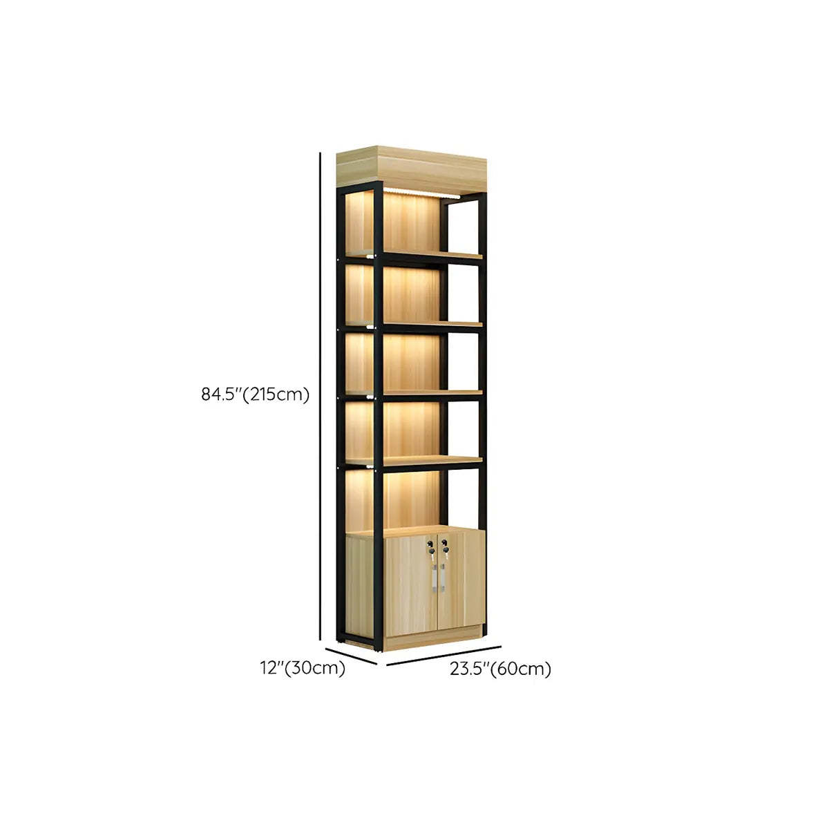 Natural Wood Open Large Display Cabinet