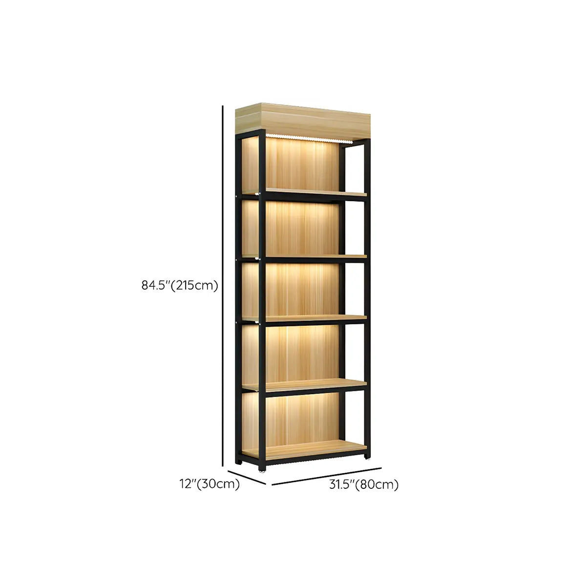 Natural Wood Open Large Display Cabinet